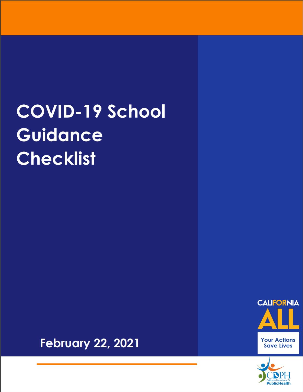 Covid-19  School Guidance Checklist March 2021
