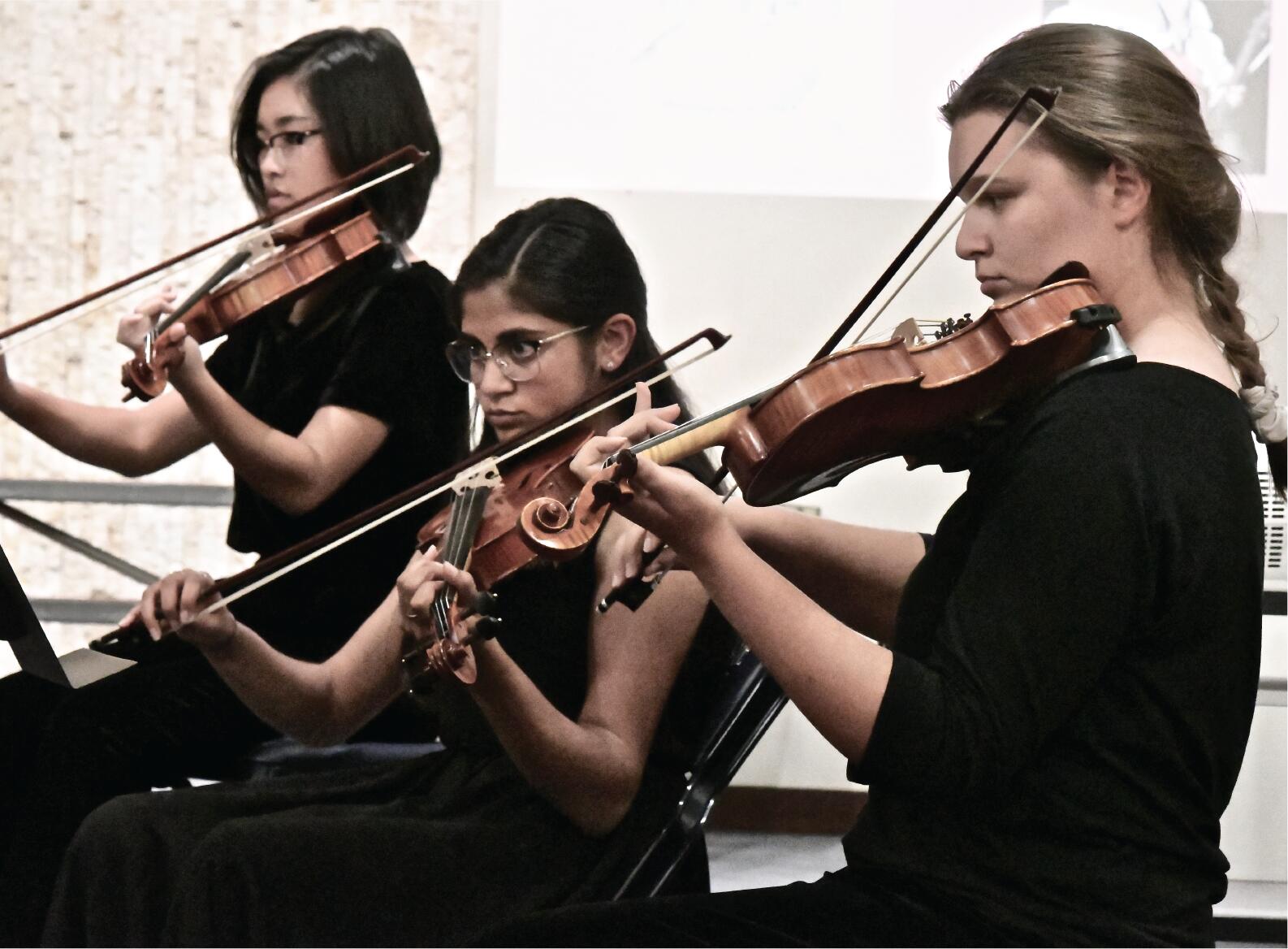 students playing violin